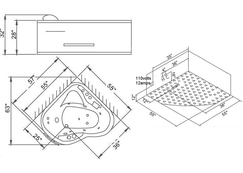 Brookstone Luxury Massage Bathtub