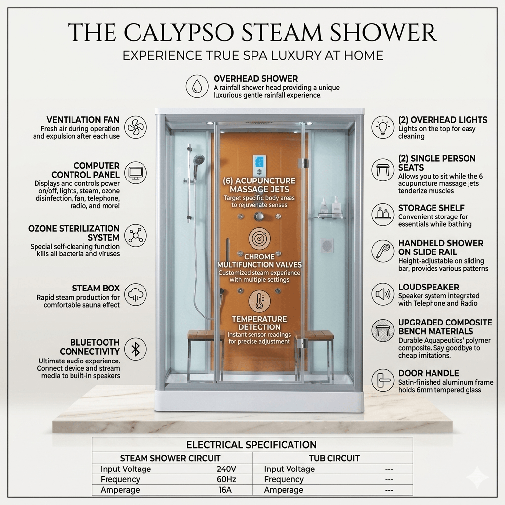 Calypso Luxury Steam Shower