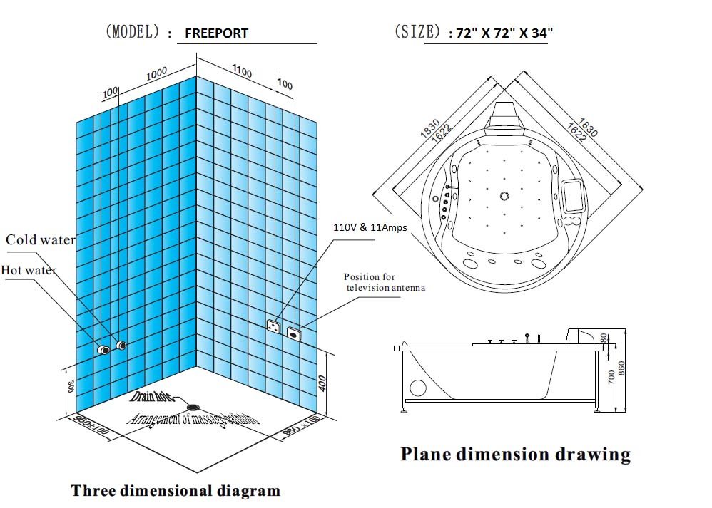 Freeport Luxury Whirlpool Tub - Aquapeutics LLC