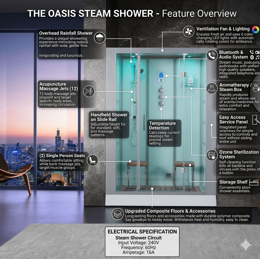 Oasis Luxury Steam Shower