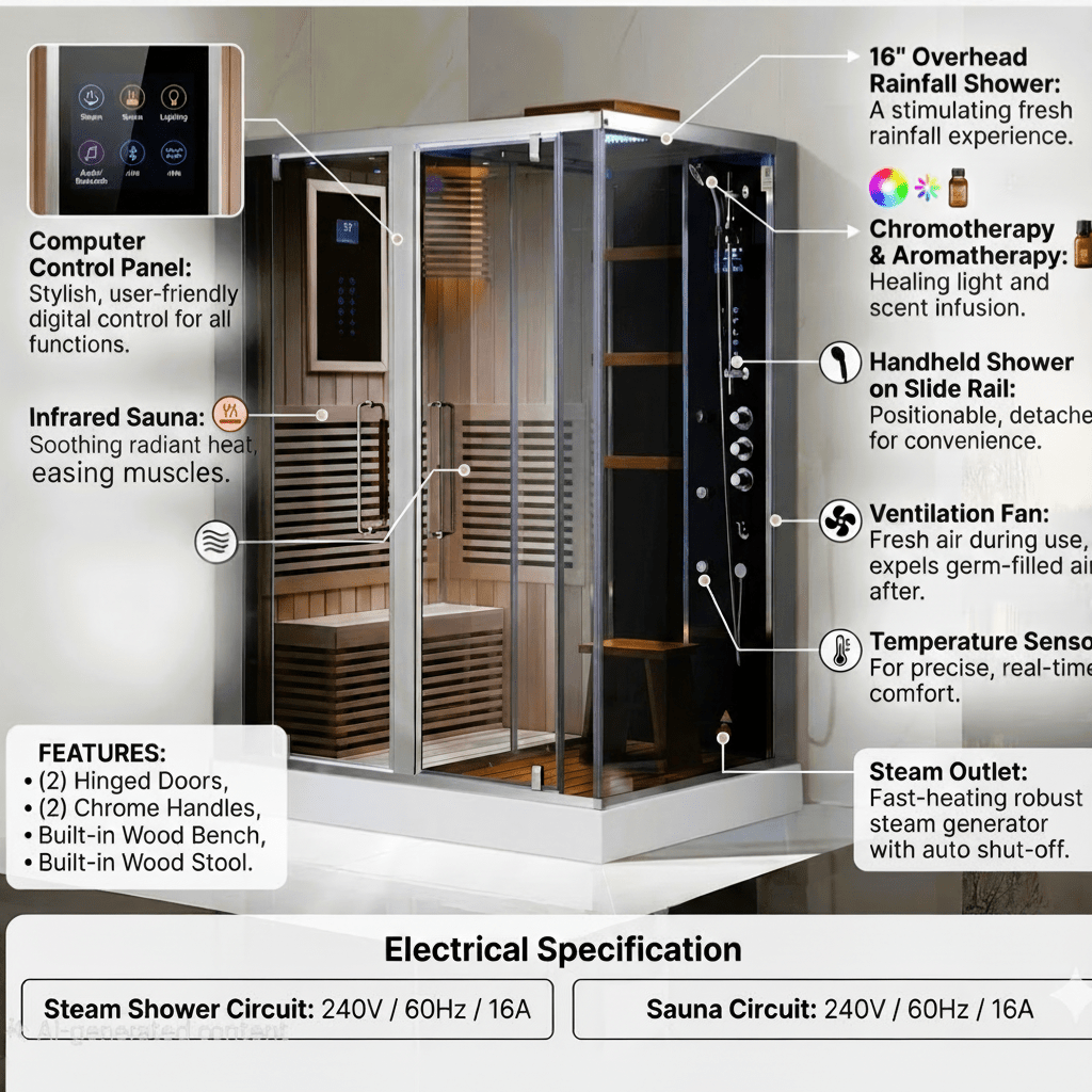 Southwood Infrared Steam Sauna - Aquapeutics LLC